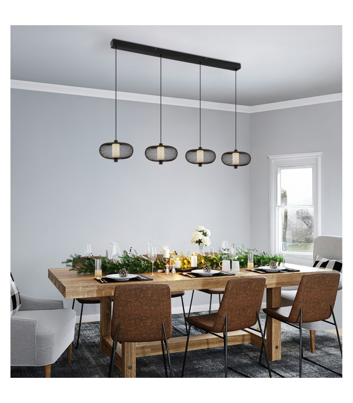 Astari Bar Pendant Ceiling Light Matt Black LED 2700K-8