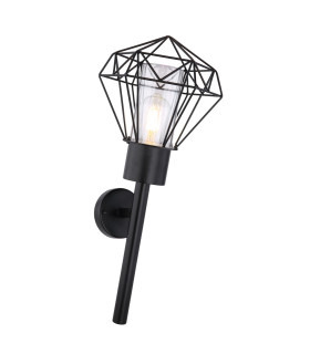 Horace Torch Outdoor Wall Lamp Black IP44 1x E27-1