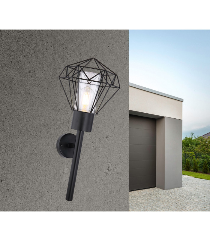 Horace Torch Outdoor Wall Lamp Black IP44 1x E27-7