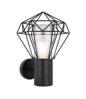 Horace Outdoor Wall Lamp Black IP44 1x E27-1