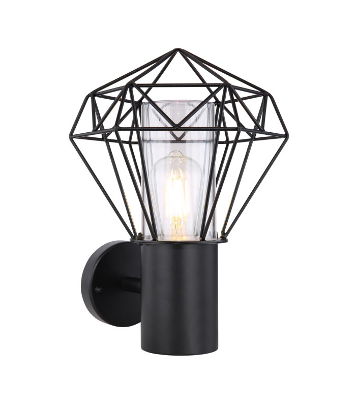 Horace Outdoor Wall Lamp Black IP44 1x E27-1