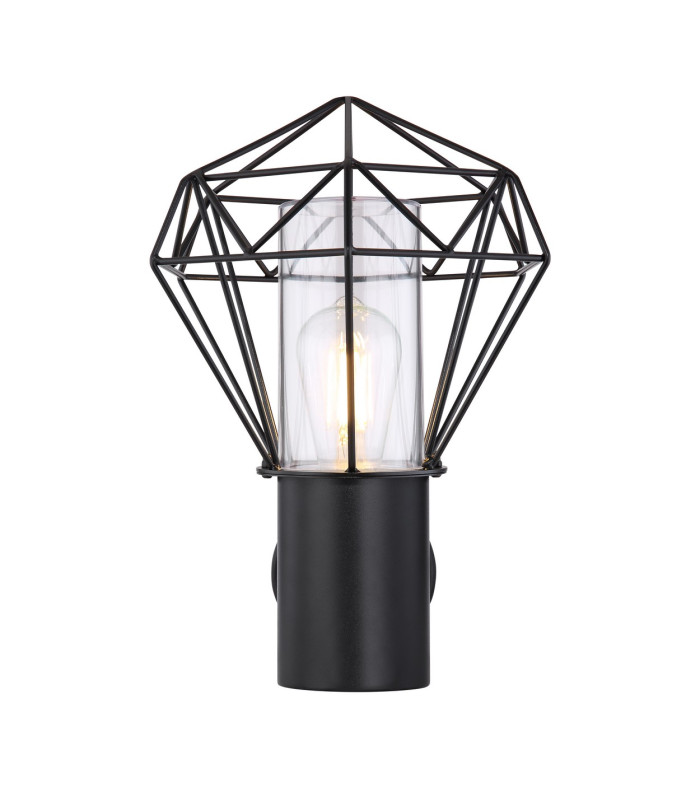 Horace Outdoor Wall Lamp Black IP44 1x E27-3