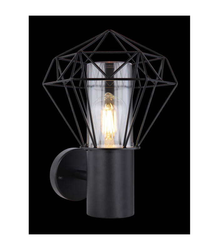 Horace Outdoor Wall Lamp Black IP44 1x E27-4