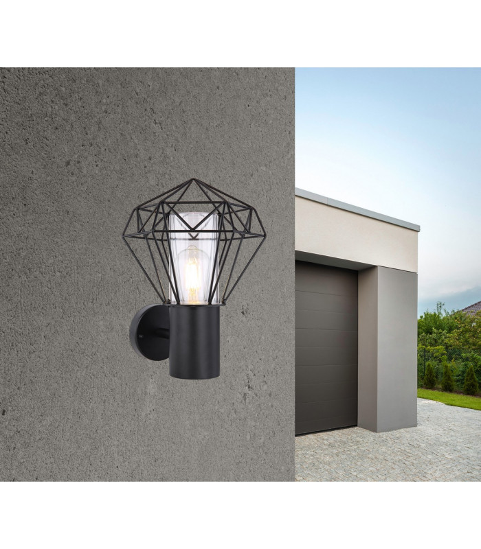 Horace Outdoor Wall Lamp Black IP44 1x E27-6