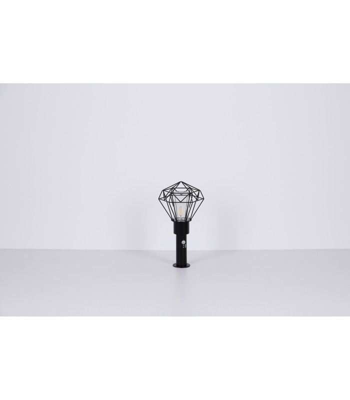 Horace PIR Outdoor Pedestal Light Black IP44 1x E27-7