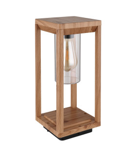 Candela Outdoor Pedestal Light Wood Look IP44 1x E27-2