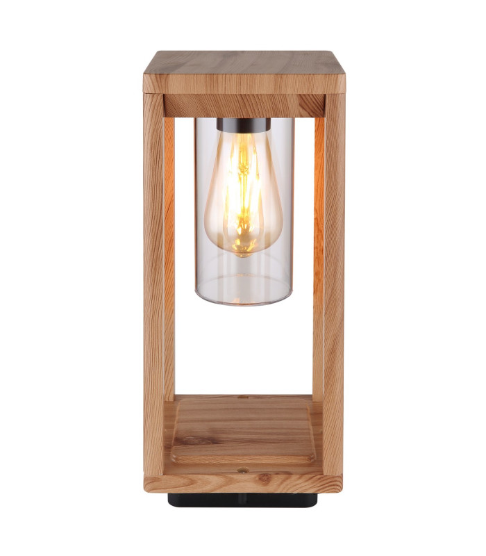 Candela Outdoor Pedestal Light Wood Look IP44 1x E27-3