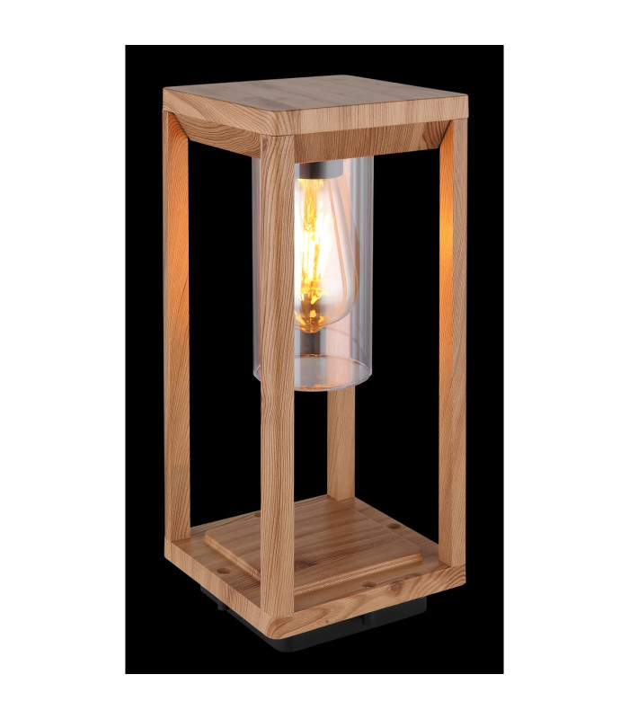Candela Outdoor Pedestal Light Wood Look IP44 1x E27-5