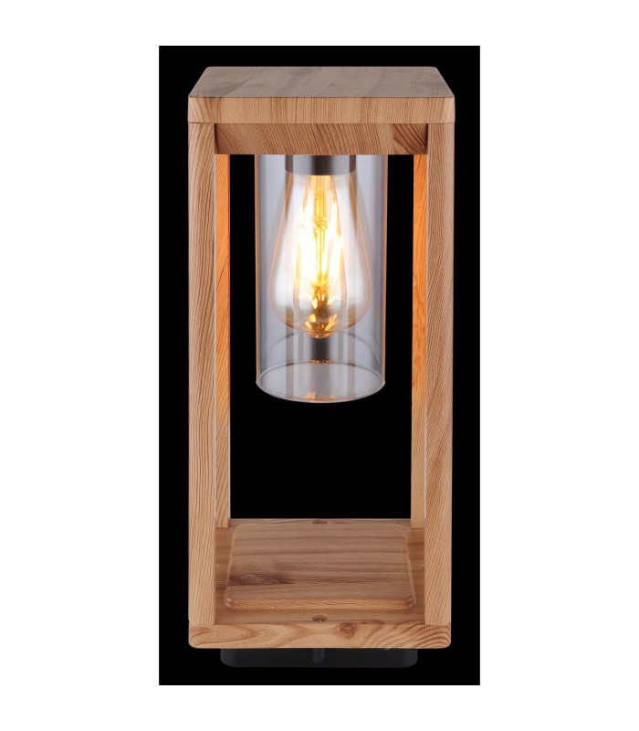 Candela Outdoor Pedestal Light Wood Look IP44 1x E27-6