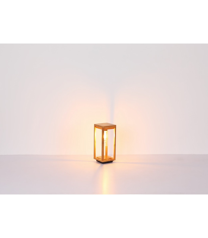 Candela Outdoor Pedestal Light Wood Look IP44 1x E27-8