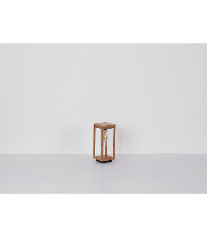 Candela Outdoor Pedestal Light Wood Look IP44 1x E27-9