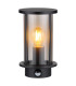 Gracey Outdoor Wall Lantern Matt Black IP54 Smoke Glass Shade 1x E27 Dawn Dusk Sensor-3