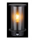 Gracey Outdoor Wall Lantern Matt Black IP54 Smoke Glass Shade 1x E27 Dawn Dusk Sensor-5