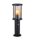 Gracey Outdoor Pedestal Light Matt Black IP54 Smoke Glass Shade 1x E27 Dawn Dusk Sensor-1