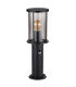 Gracey Outdoor Pedestal Light Matt Black IP54 Smoke Glass Shade 1x E27 Dawn Dusk Sensor-2