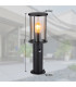 Gracey Outdoor Pedestal Light Matt Black IP54 Smoke Glass Shade 1x E27 Dawn Dusk Sensor-8