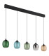Minara Bar Pendant Ceiling Light Matt Black Glass Shade 5x LED 3000K-2