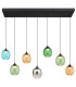 Minara Rectangle Cluster Pendant Ceiling Light Matt Black Glass Shade 6x LED 3000K-3