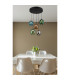 Minara Round Cluster Pendant Ceiling Light Matt Black Glass Shade 5x LED 3000K-8
