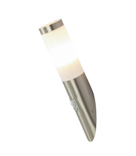 Boston PIR Outdoor Modern Wall Lamp Stainless Steel IP44 1x E27 3000K Dawn Dusk Sensor-1