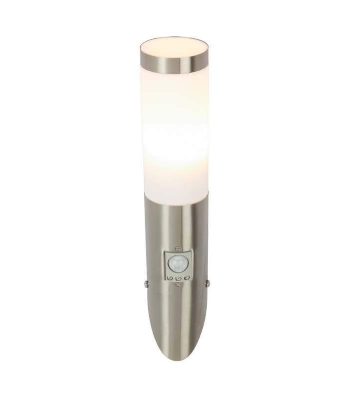 Boston PIR Outdoor Modern Wall Lamp Stainless Steel IP44 1x E27 3000K Dawn Dusk Sensor-3