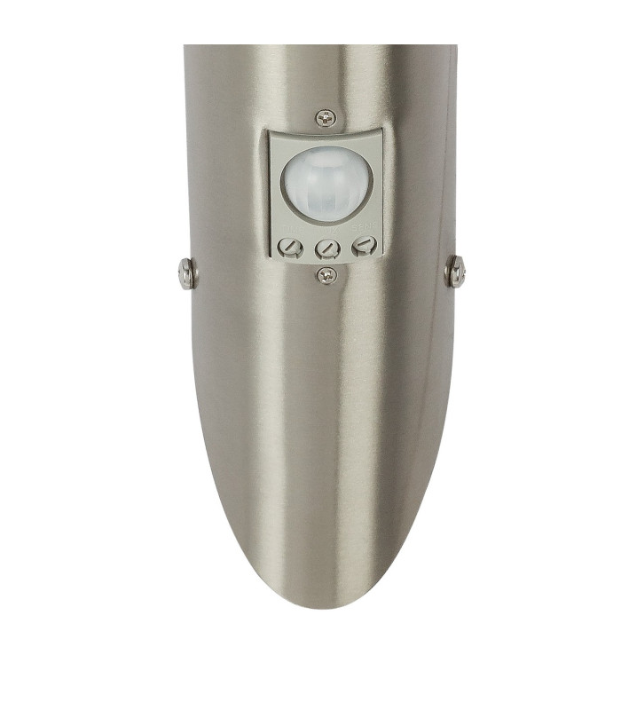 Boston PIR Outdoor Modern Wall Lamp Stainless Steel IP44 1x E27 3000K Dawn Dusk Sensor-5