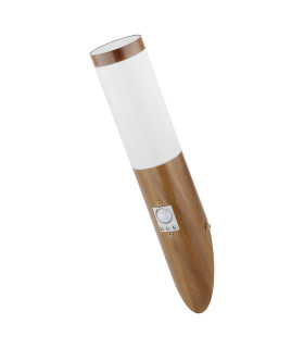 Boston PIR Outdoor Modern Wall Lamp Wood Look IP44 1x E27 Dawn Dusk Sensor-2