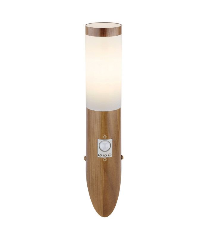 Boston PIR Outdoor Modern Wall Lamp Wood Look IP44 1x E27 Dawn Dusk Sensor-3