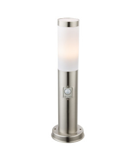 Boston Led PIR Outdoor Pedestal Light Stainless Steel IP44 1x E27 3000K Dawn Dusk Sensor-1
