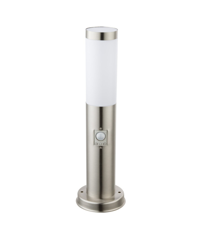 Boston Led PIR Outdoor Pedestal Light Stainless Steel IP44 1x E27 3000K Dawn Dusk Sensor-2