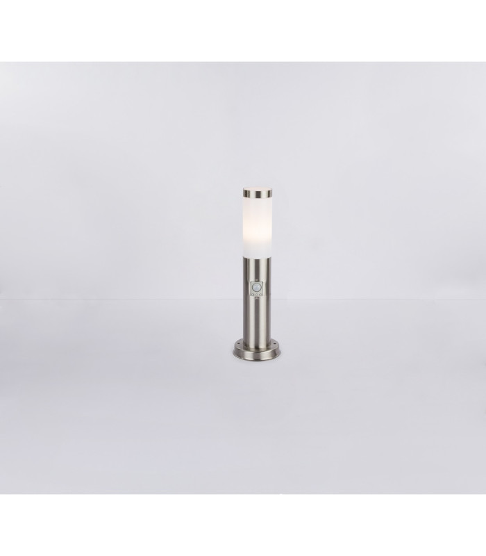 Boston Led PIR Outdoor Pedestal Light Stainless Steel IP44 1x E27 3000K Dawn Dusk Sensor-7