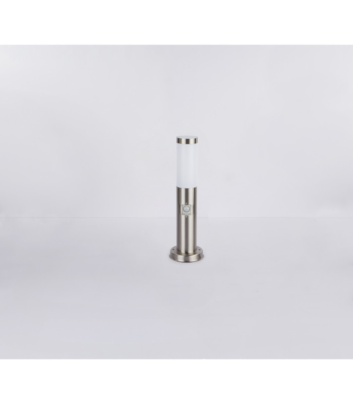 Boston Led PIR Outdoor Pedestal Light Stainless Steel IP44 1x E27 3000K Dawn Dusk Sensor-8