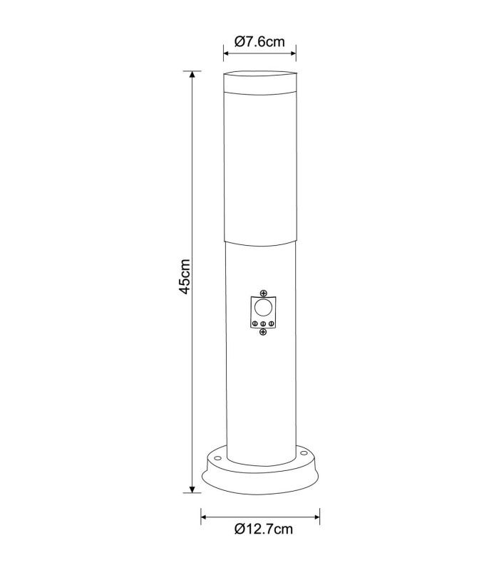 Boston Led PIR Outdoor Pedestal Light Stainless Steel IP44 1x E27 3000K Dawn Dusk Sensor-12