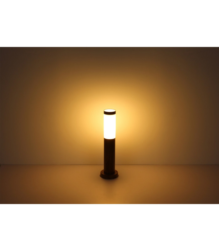Boston PIR Outdoor Pedestal Light Wood Look IP44 1x E27 Dawn Dusk Sensor-3