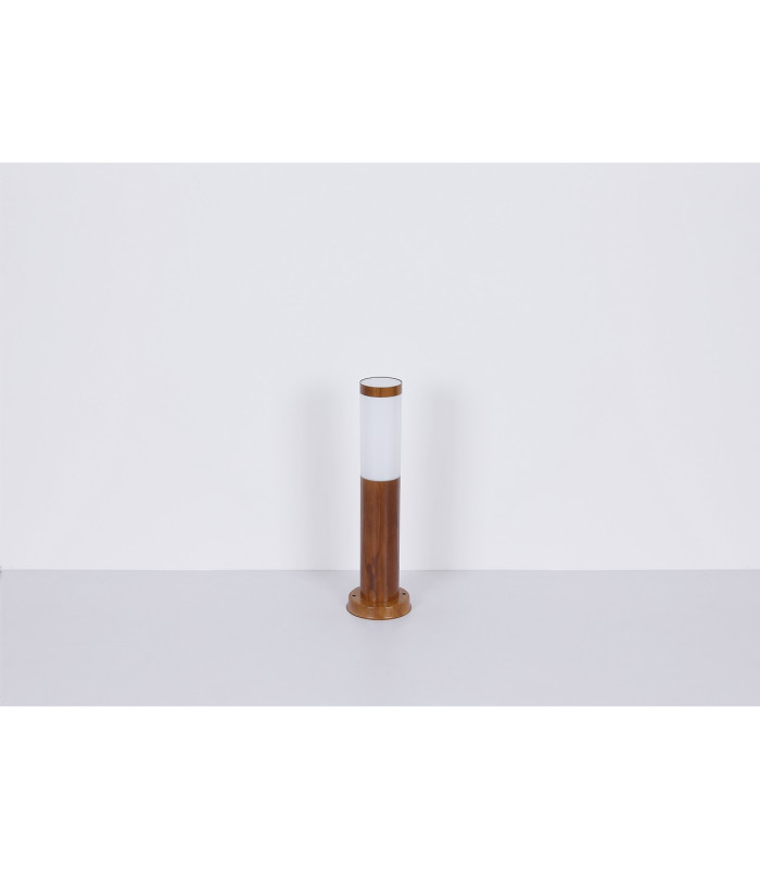 Boston PIR Outdoor Pedestal Light Wood Look IP44 1x E27 Dawn Dusk Sensor-5