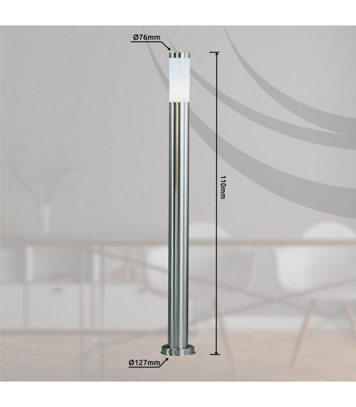 Boston Led Outdoor Bollard Stainless Steel IP44 1x E27 3000K-4