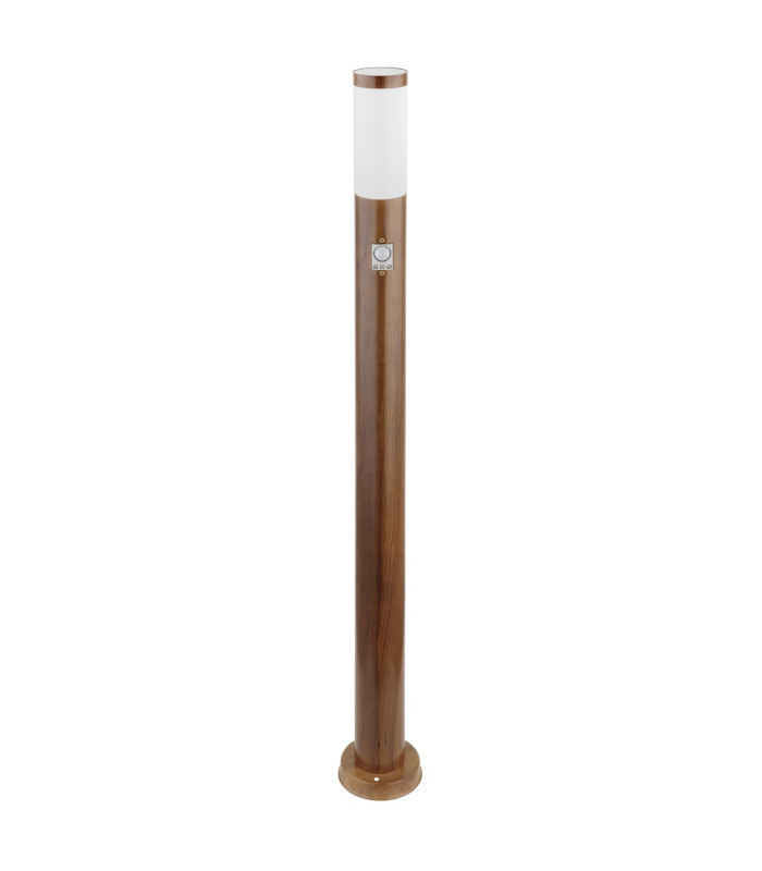 Boston PIR Outdoor Bollard Wood Look IP44 1x E27 Dawn Dusk Sensor-2