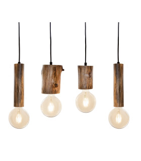 Tronco Bar Pendant Ceiling Light Black 4x E27