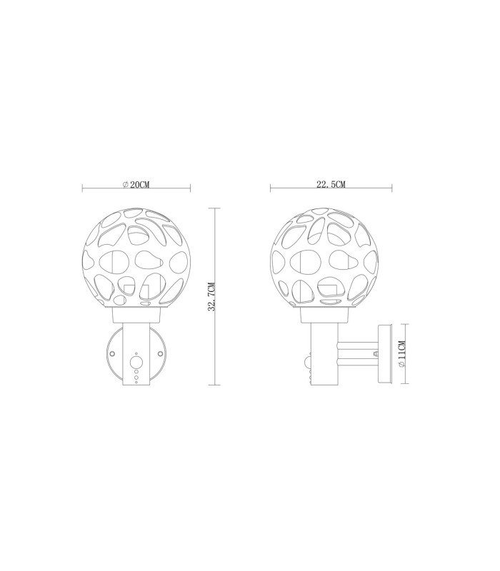 Hilario PIR Outdoor Globe Wall Lamp Anthracite IP44 1x E27 Dawn Dusk Sensor-8