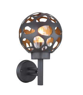 Hilario Outdoor Globe Wall Lamp Anthracite IP44 1x E27-1