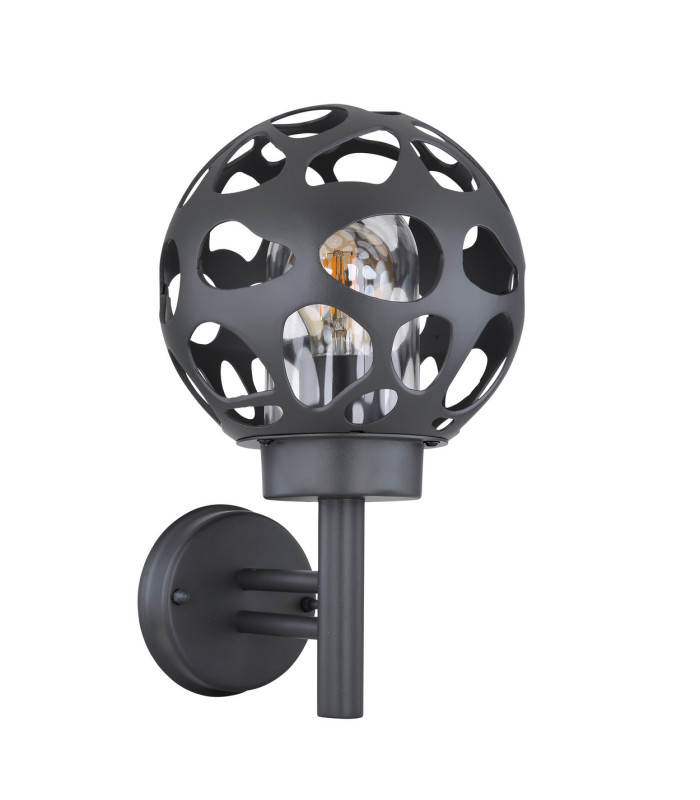 Hilario Outdoor Globe Wall Lamp Anthracite IP44 1x E27-2