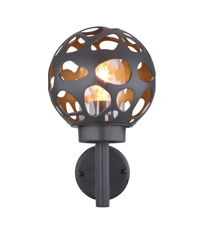 Hilario Outdoor Globe Wall Lamp Anthracite IP44 1x E27-3