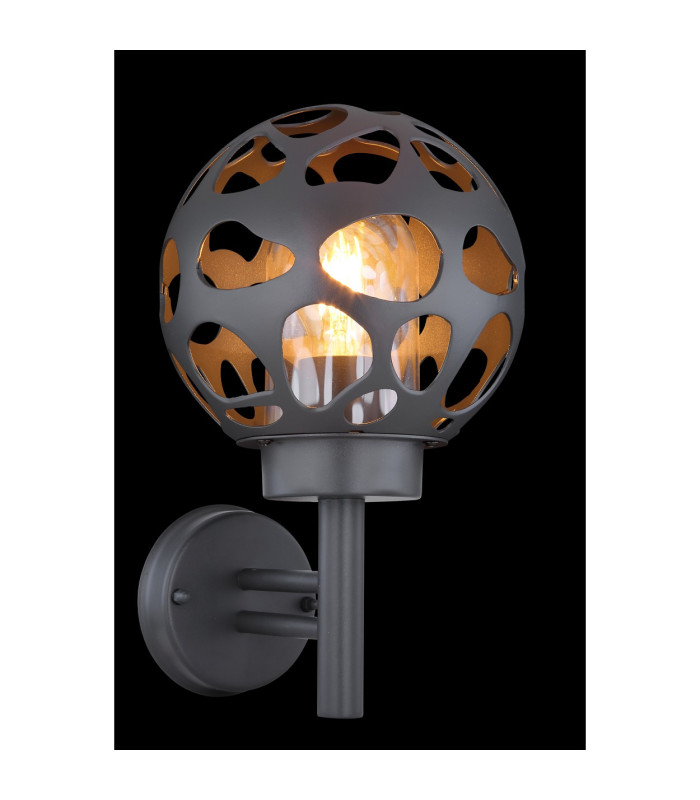 Hilario Outdoor Globe Wall Lamp Anthracite IP44 1x E27-5