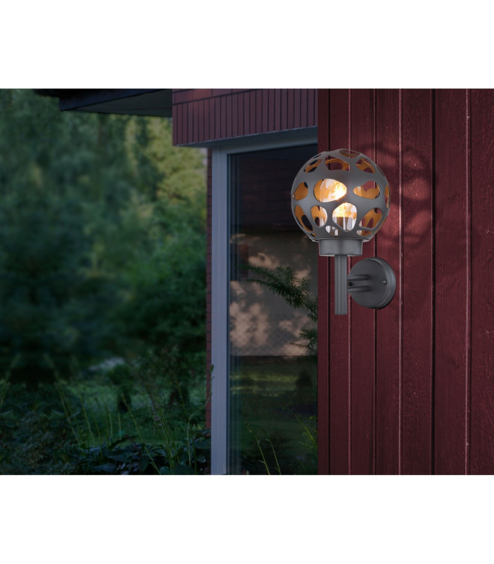 Hilario Outdoor Globe Wall Lamp Anthracite IP44 1x E27-7