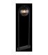 Michael Outdoor Bollard Matt Black IP44 Smoke Glass Shade 1x E27-5