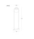 Michael Outdoor Bollard Matt Black IP44 Smoke Glass Shade 1x E27-8