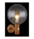 Ossy PIR Globe Wall Lights Wood Look IP44 Clear With Air Bubbles Glass Shade 1x E27 Dawn Dusk Sensor-4