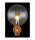 Ossy PIR Globe Wall Lights Wood Look IP44 Clear With Air Bubbles Glass Shade 1x E27 Dawn Dusk Sensor-5