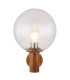 Ossy Globe Wall Lights Wood Look IP44 Clear With Air Bubbles Glass Shade 1x E27-3