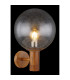 Ossy Globe Wall Lights Wood Look IP44 Clear With Air Bubbles Glass Shade 1x E27-4